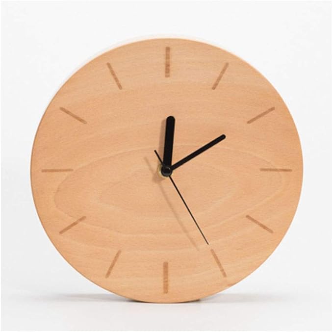Minimalist Wooden Wall Clock – Silent Non-Ticking Modern Design