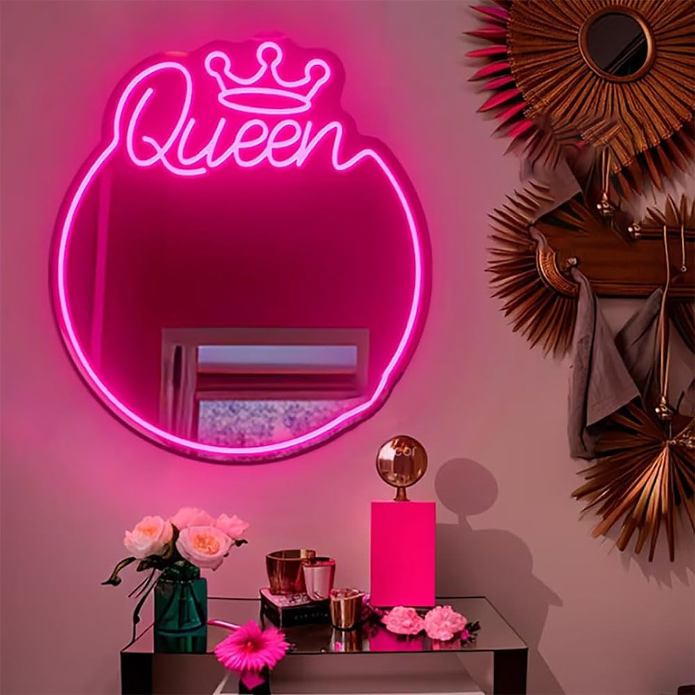 LED Acrylic Neon Light - Queen Mirror