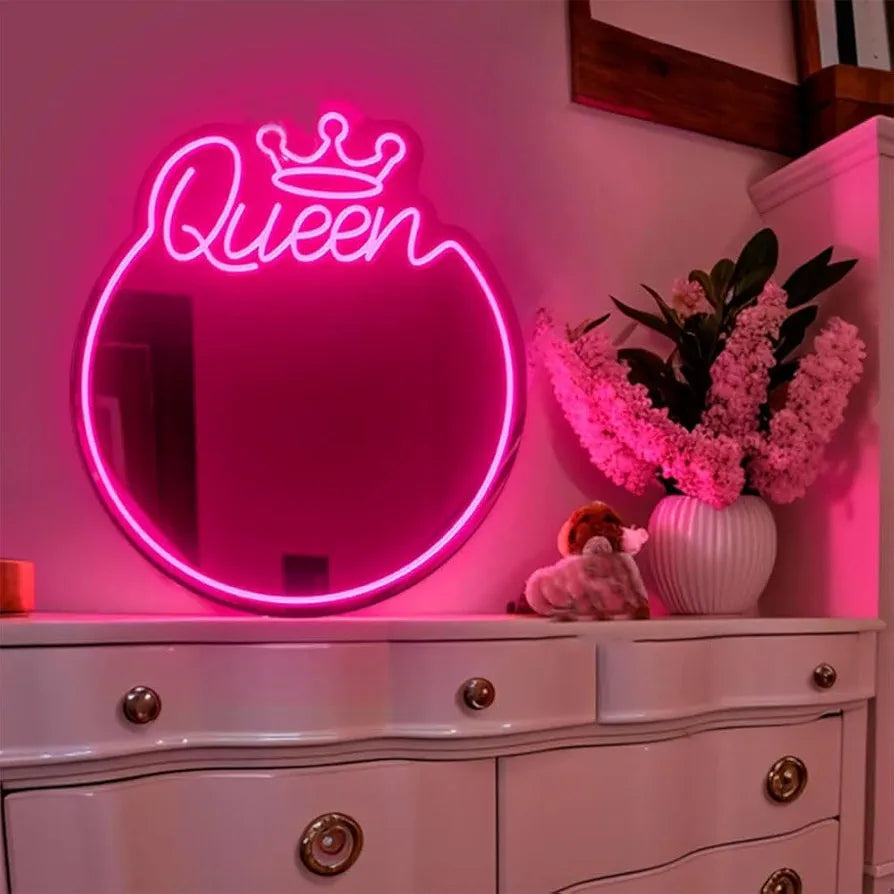 LED Acrylic Neon Light - Queen Mirror