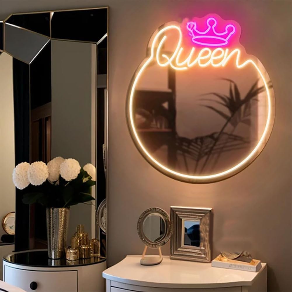 LED Acrylic Neon Light - Queen Mirror
