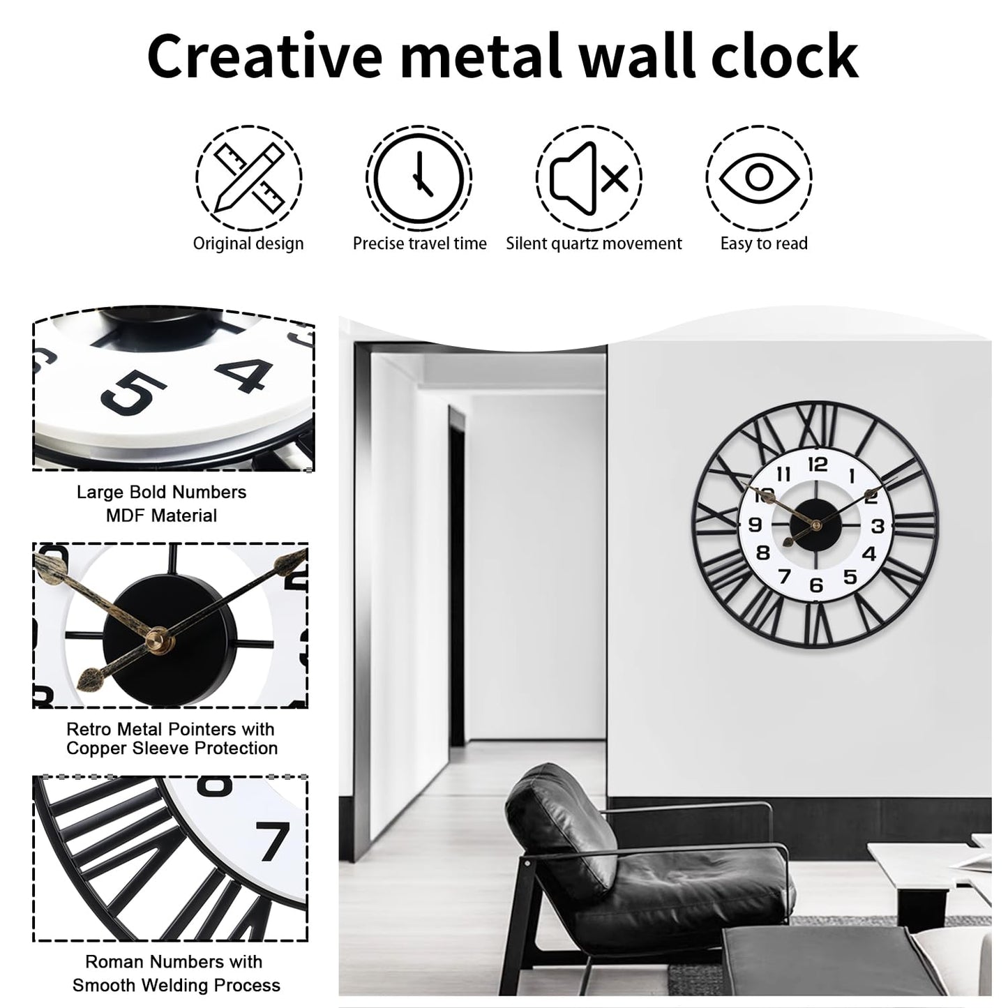 Roman Unique Salient - Wall Clock