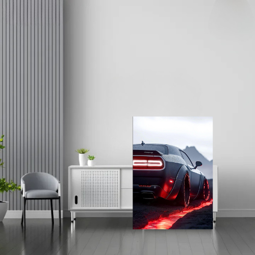 Dodge Challenger Srt Hellcat Redeye BACK | LED Neon Frame Poster