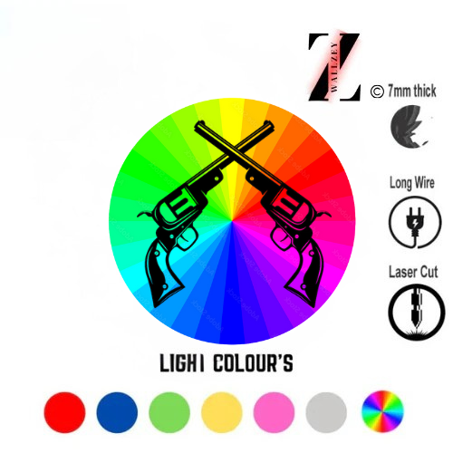 Premium Acrylic Gun (cowboy revolver)- With Neon Light