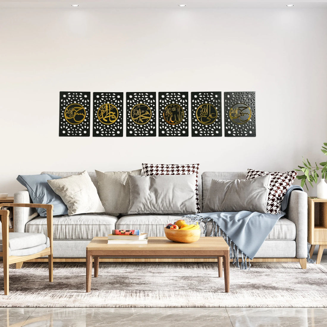 Panjtan Pak Islamic Wall Art Set Of 6 – Ahlul Bayt Calligraphy