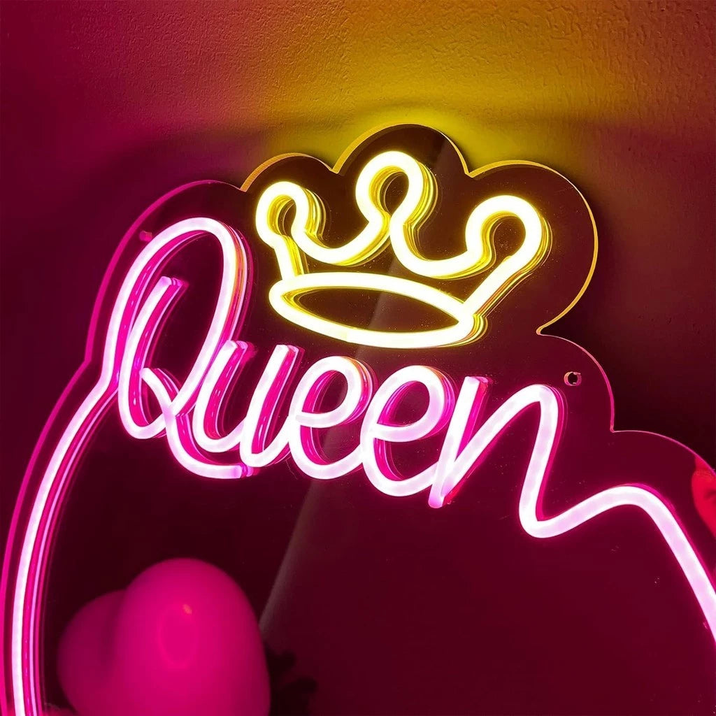 LED Acrylic Neon Light - Queen Mirror