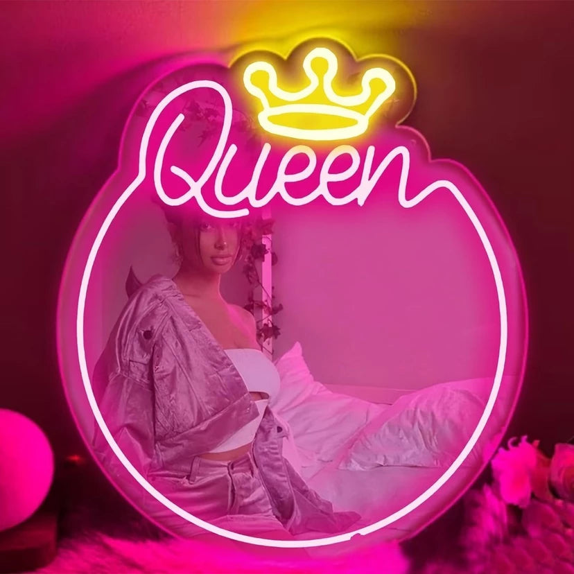 LED Acrylic Neon Light - Queen Mirror