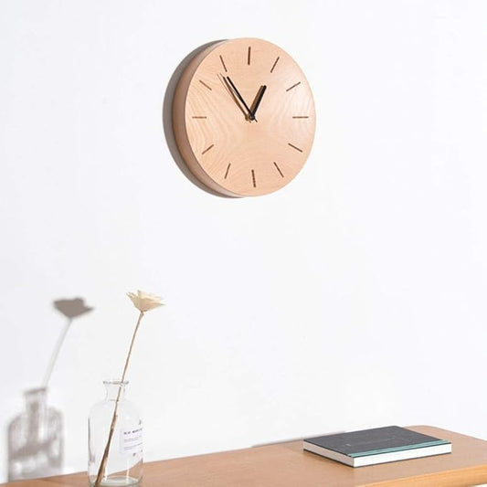 Minimalist Wooden Wall Clock – Silent Non-Ticking Modern Design