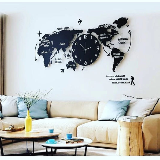 Acrylic world map clock