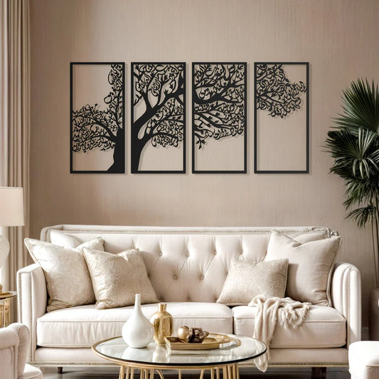 Tree of Surahs (4 Quls) Islamic Wall Art Set
