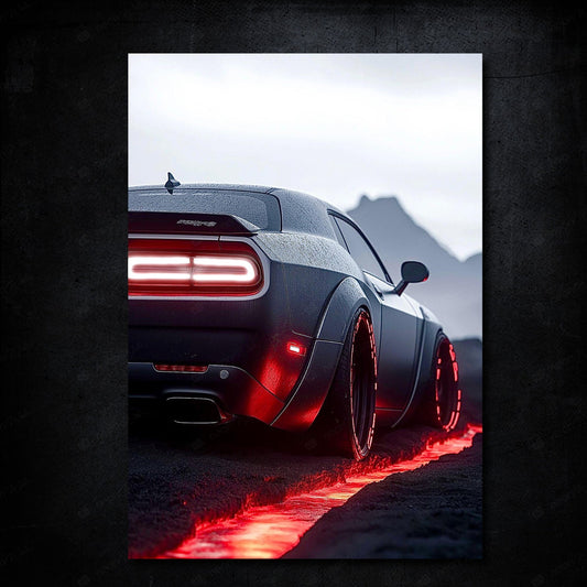 Dodge Challenger Srt Hellcat Redeye BACK | LED Neon Frame Poster