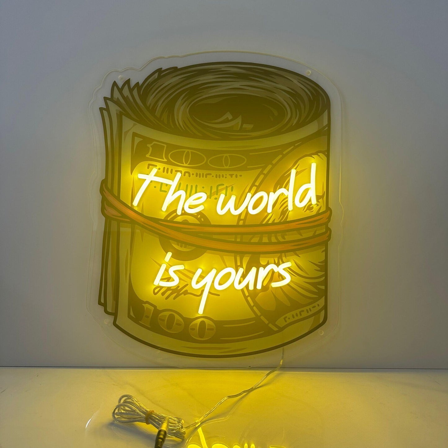 Dollar Neon Sign, The world is yours